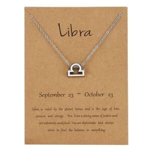  Silver Stylish Constellation Symbol Necklace - Libra